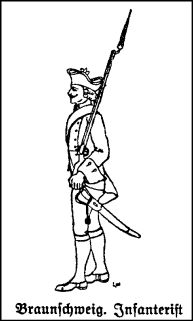 Zeichnung eines Braunschweigischer Infanteristen